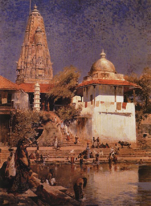Edwin Lord Weeks The Temple and Tank of Walkeshwar at Bombay China oil painting art